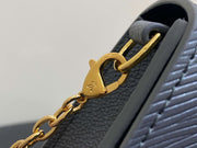 Rectangular Metallic Grey with Gold Chain LV-002