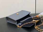 Rectangular Metallic Grey with Gold Chain LV-002
