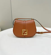 Brown Leather with Gold F Logo FN-058