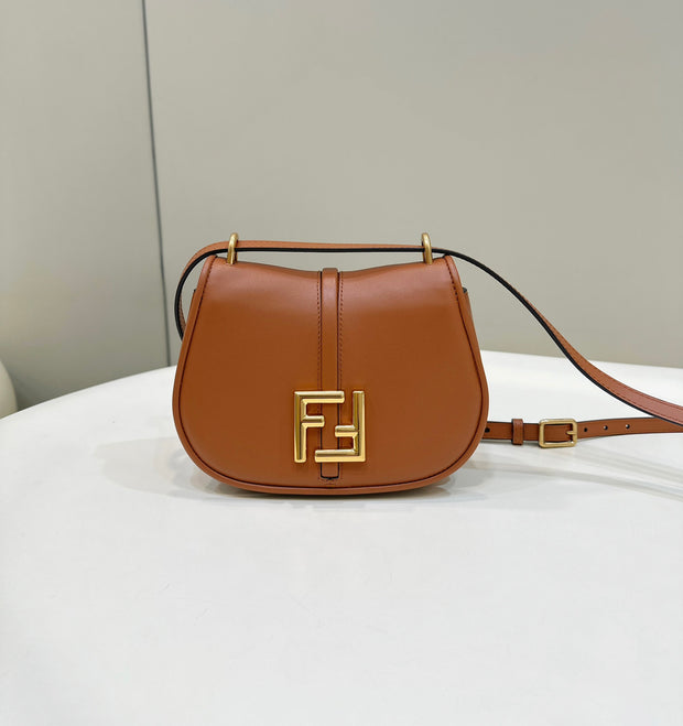 Brown Leather with Gold F Logo FN-058