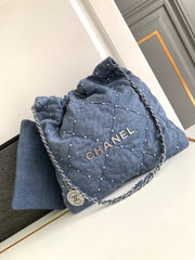 Denim Blue with Silver Chain Handle CH-054