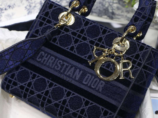 Embroidered Velvet Navy Blue, CD Charm, DI-040