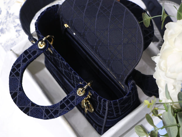 Embroidered Velvet Navy Blue, CD Charm, DI-040