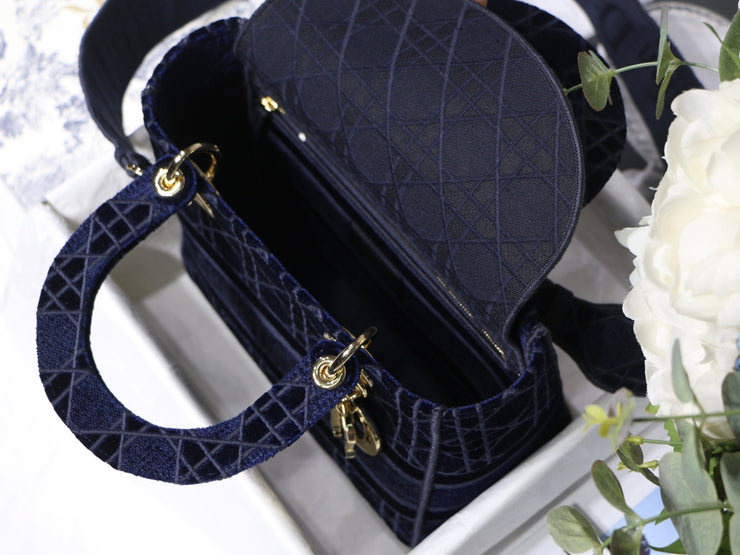 Embroidered Velvet Navy Blue, CD Charm, DI-040