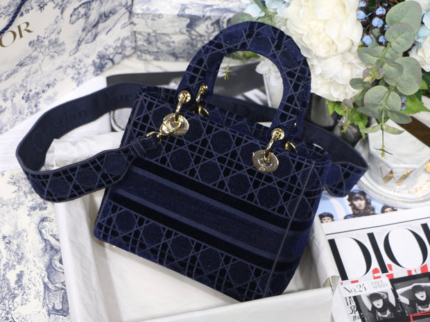 Embroidered Velvet Navy Blue, CD Charm, DI-040