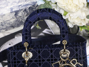Embroidered Velvet Navy Blue, CD Charm, DI-040