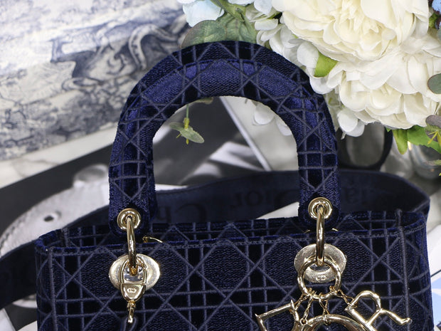 Embroidered Velvet Navy Blue, CD Charm, DI-040