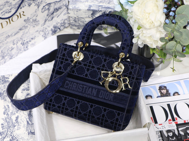 Embroidered Velvet Navy Blue, CD Charm, DI-040