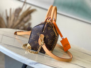 Mini Satchel Shape Brown with Gold Chain LV-010