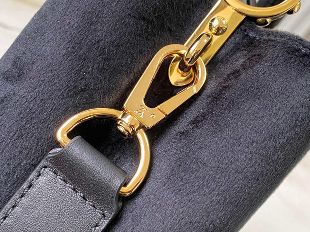 Rectangular Black Suede with Multicolor Details LV-020