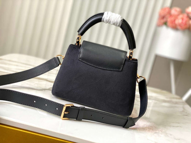 Rectangular Black Suede with Multicolor Details LV-020