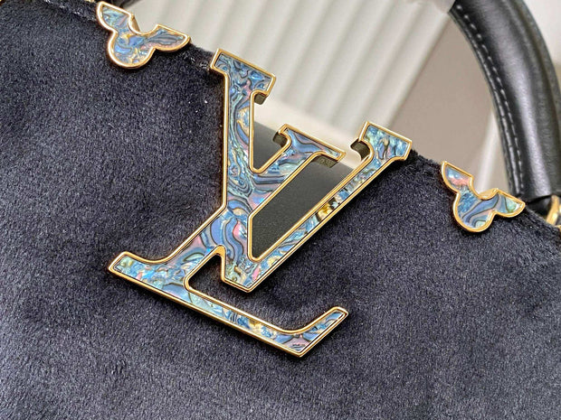 Rectangular Black Suede with Multicolor Details LV-020