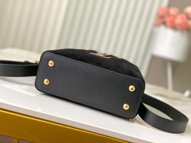 Rectangular Black Suede with Multicolor Details LV-020