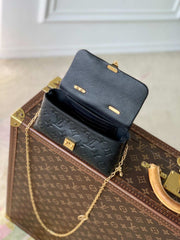 Rectangular Black with Gold Chain LV-024