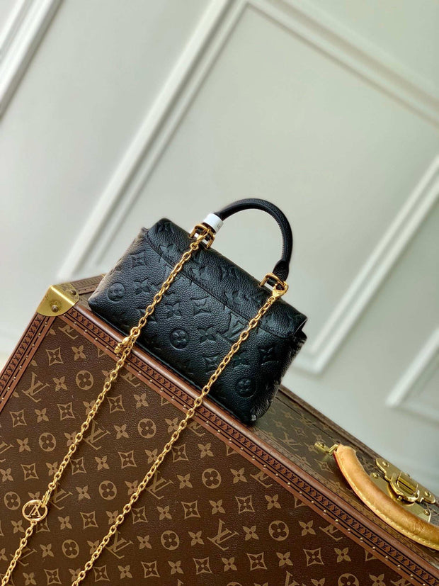 Rectangular Black with Gold Chain LV-024
