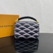 Quilted Rectangular Purple with Gold Chain LV-029