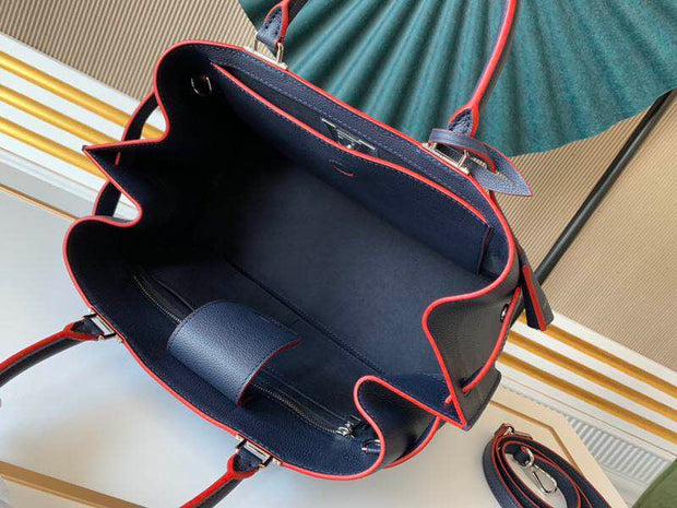Rectangular Navy Blue with Red Details LV-033