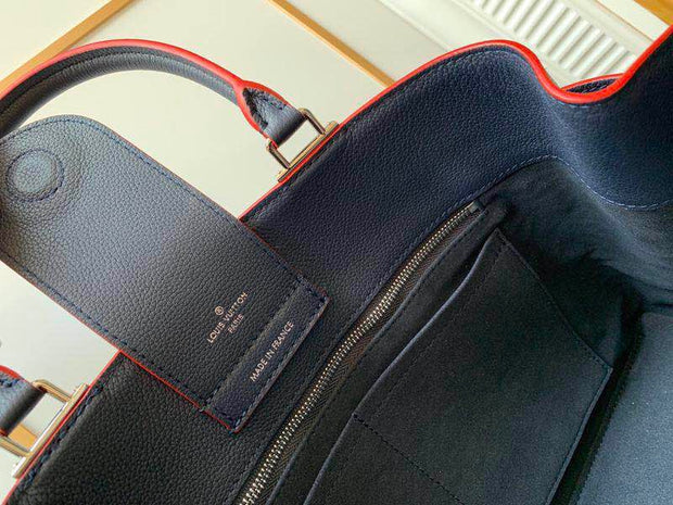 Rectangular Navy Blue with Red Details LV-033