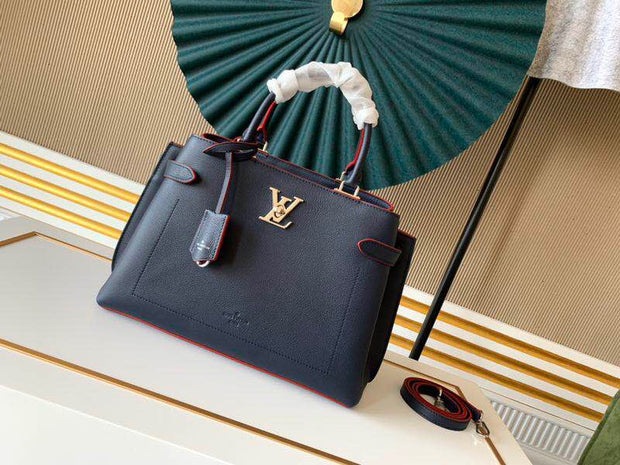 Rectangular Navy Blue with Red Details LV-033