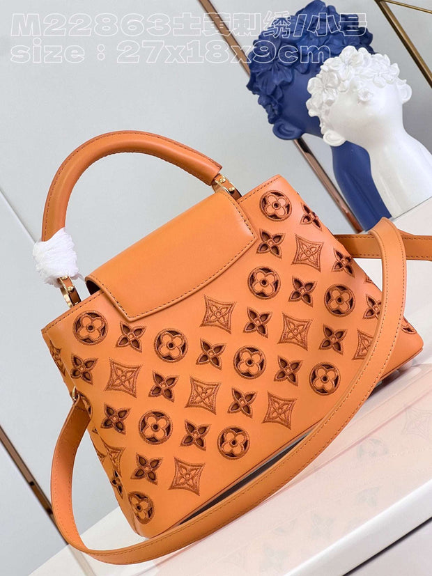 Rectangular Orange with Floral Cut-Out Details LV-035