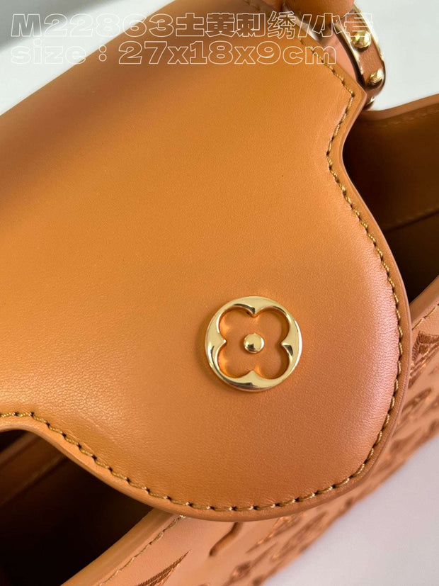 Rectangular Orange with Floral Cut-Out Details LV-035