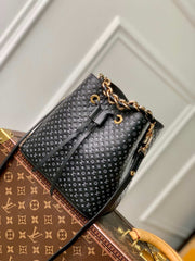 Bucket Shape Black with Gold Chain LV-036