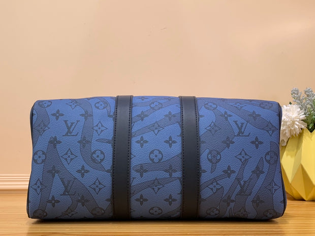 Duffle Shape Blue with Black Straps LV-037