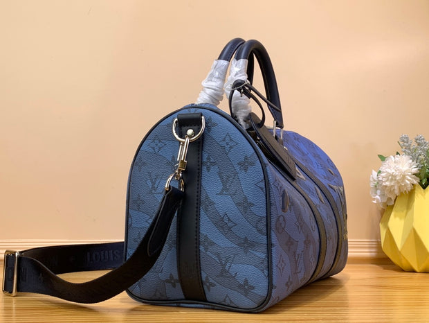 Duffle Shape Blue with Black Straps LV-037
