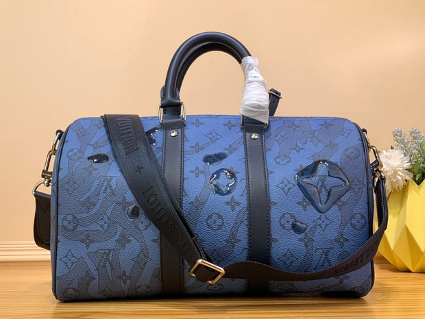 Duffle Shape Blue with Black Straps LV-037