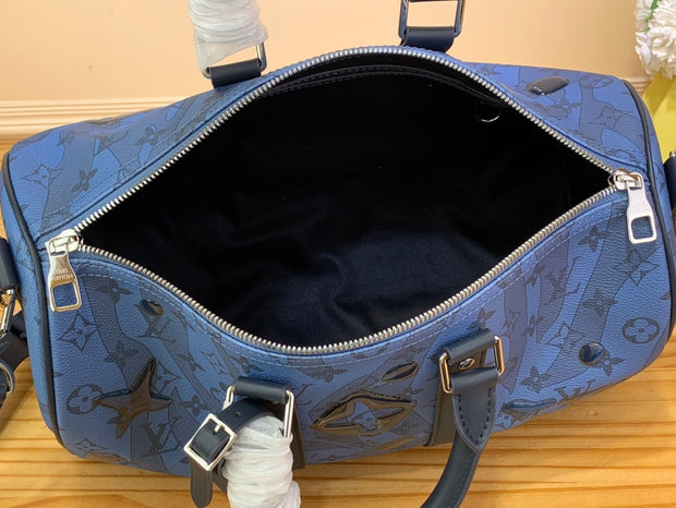 Duffle Shape Blue with Black Straps LV-037