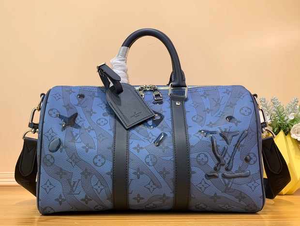 Duffle Shape Blue with Black Straps LV-037