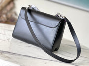 Rectangular Black with Iridescent Chain LV-038
