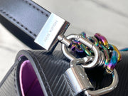 Rectangular Black with Iridescent Chain LV-038