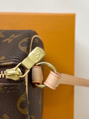 Small Round Brown with Beige Handles LV-040