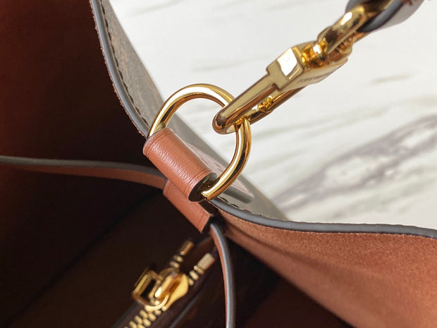 Bucket Brown with Leather Drawstring LV-041