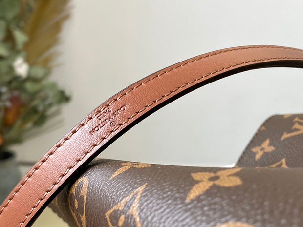 Bucket Brown with Leather Drawstring LV-041