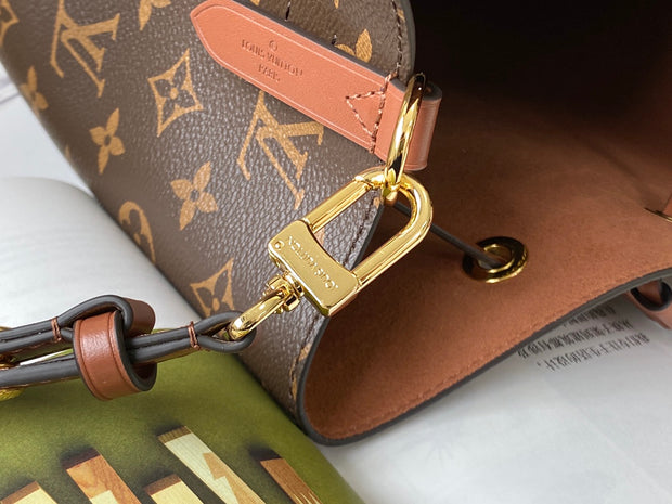 Bucket Brown with Leather Drawstring LV-041