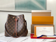 Bucket Brown with Leather Drawstring LV-041