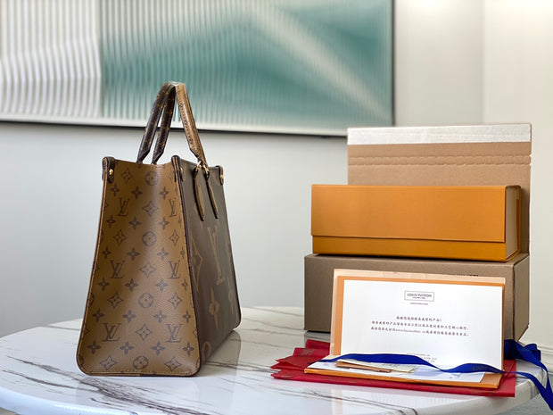 Small Round Brown with Beige Handles LV-042