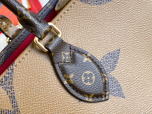 Small Round Brown with Beige Handles LV-042