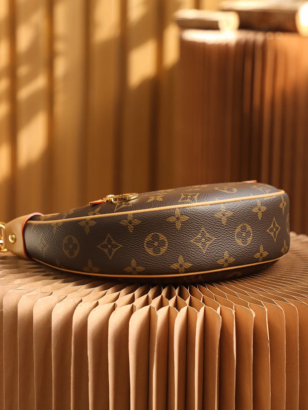 Small Round Brown with Beige Handles LV-042