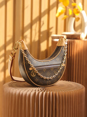 Small Round Brown with Beige Handles LV-042