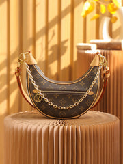 Small Round Brown with Beige Handles LV-042