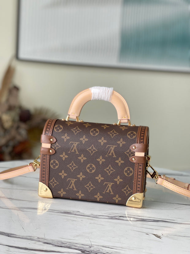 Mini Brown Vintage Box with Gold Lock LV-044