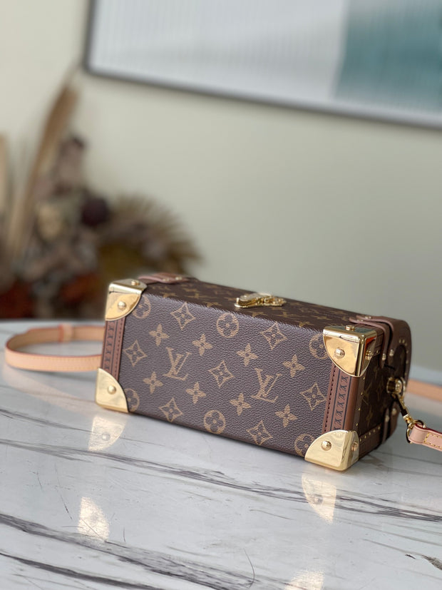 Mini Brown Vintage Box with Gold Lock LV-044