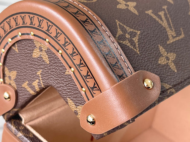 Mini Brown Vintage Box with Gold Lock LV-044