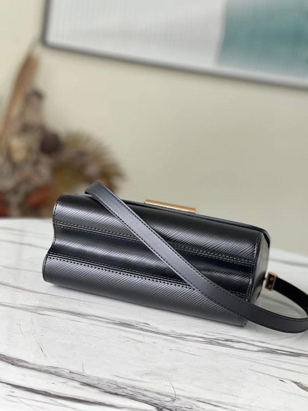 Black Leather with Gold Chain LV-045