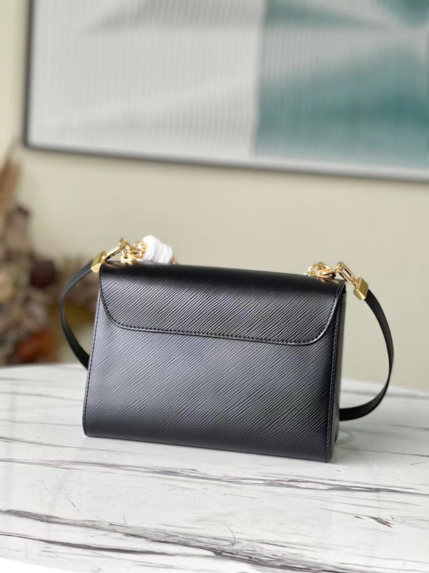 Black Leather with Gold Chain LV-045