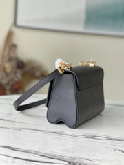 Black Leather with Gold Chain LV-045