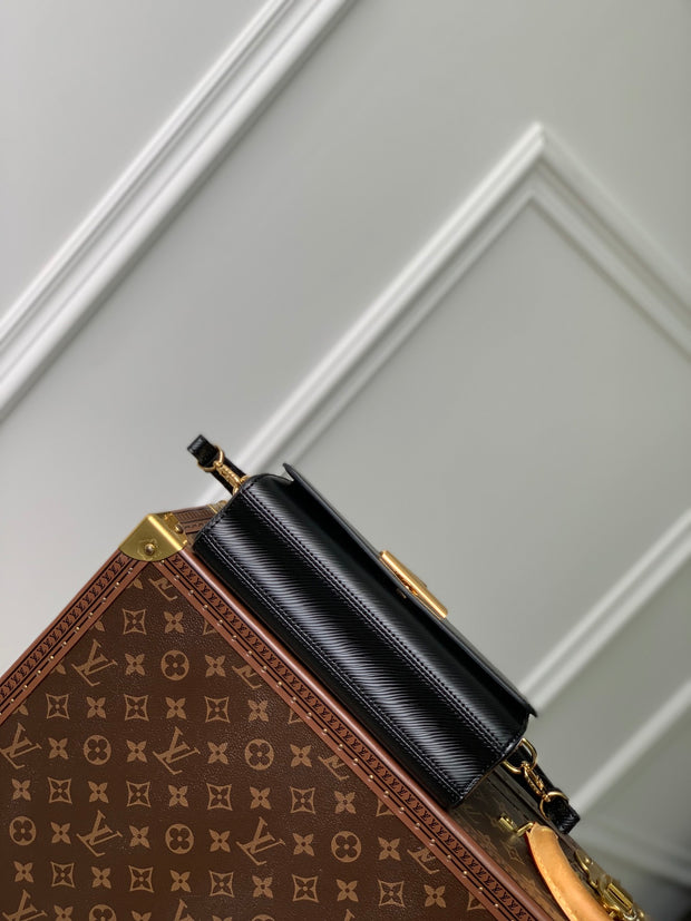 Black Leather with Gold Monogram LV-048